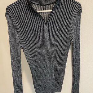 Gray Ribbed Women's Sweater